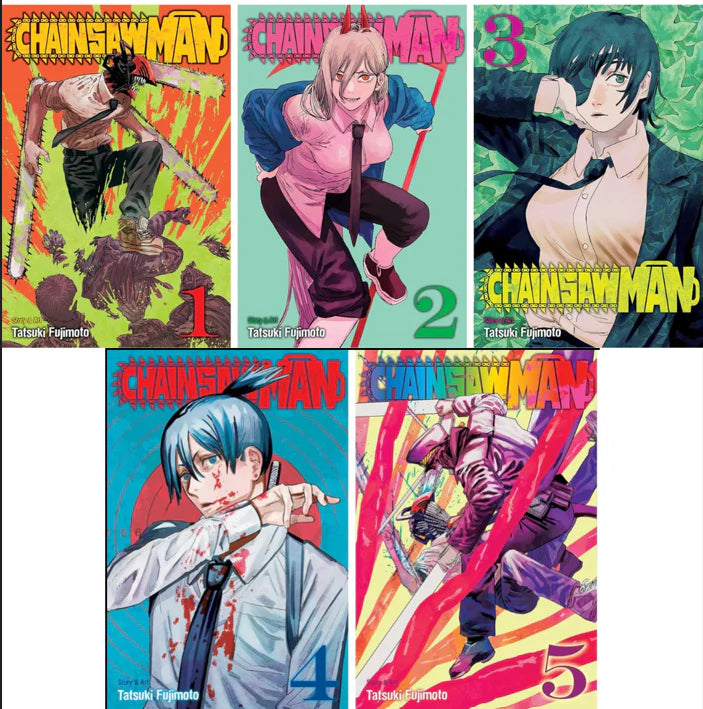 Chainsaw Man Manga Collection (Volumes 1–5) by Tatsuki Fujimoto | Complete Set