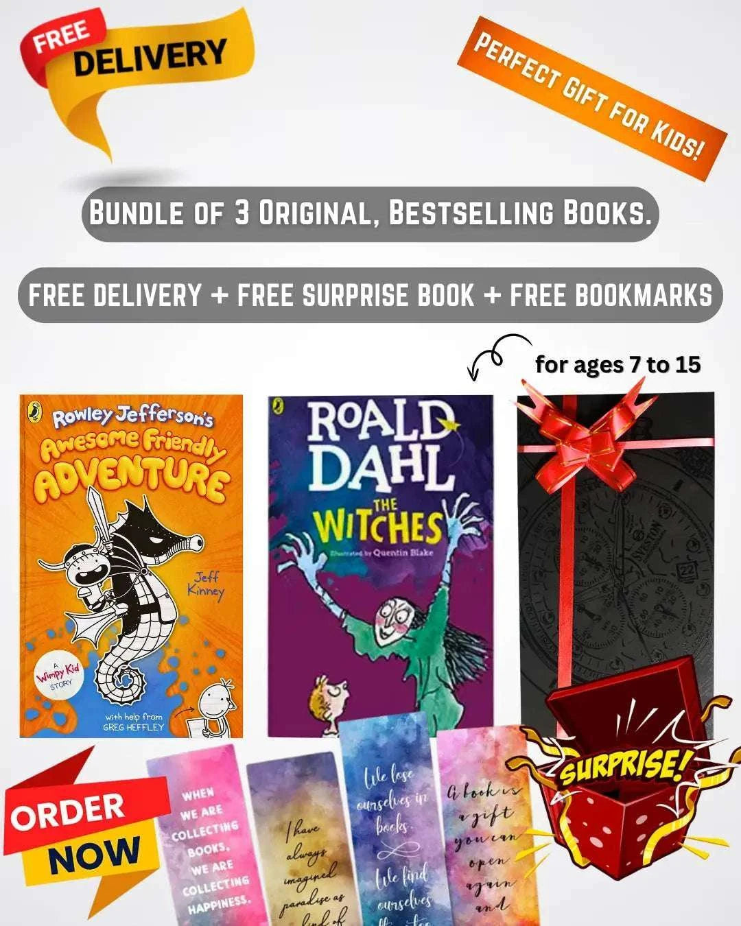 Bundle of 3 Famous Books for Year Olds by Roald Dahl