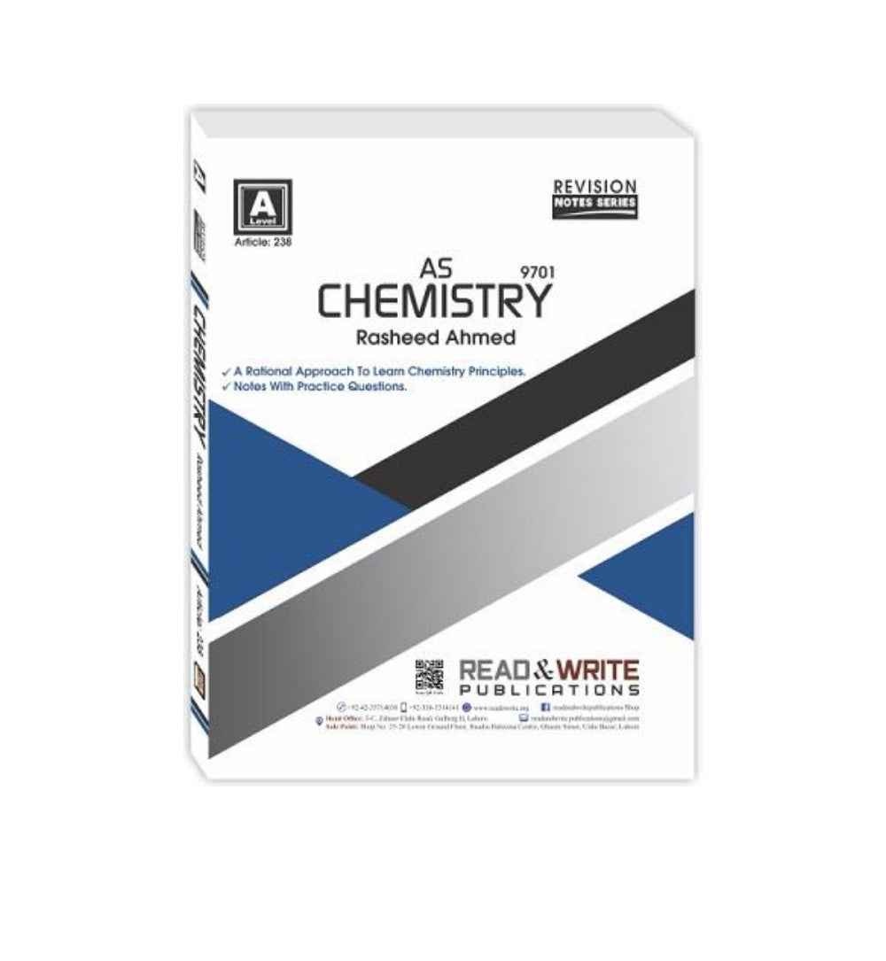 Cover photo of "AS Level Chemistry Revision Notes Art #238 Author(s): Rasheed Ahmed Read & Write Publications" with same-day dispatch & no delivery fee.