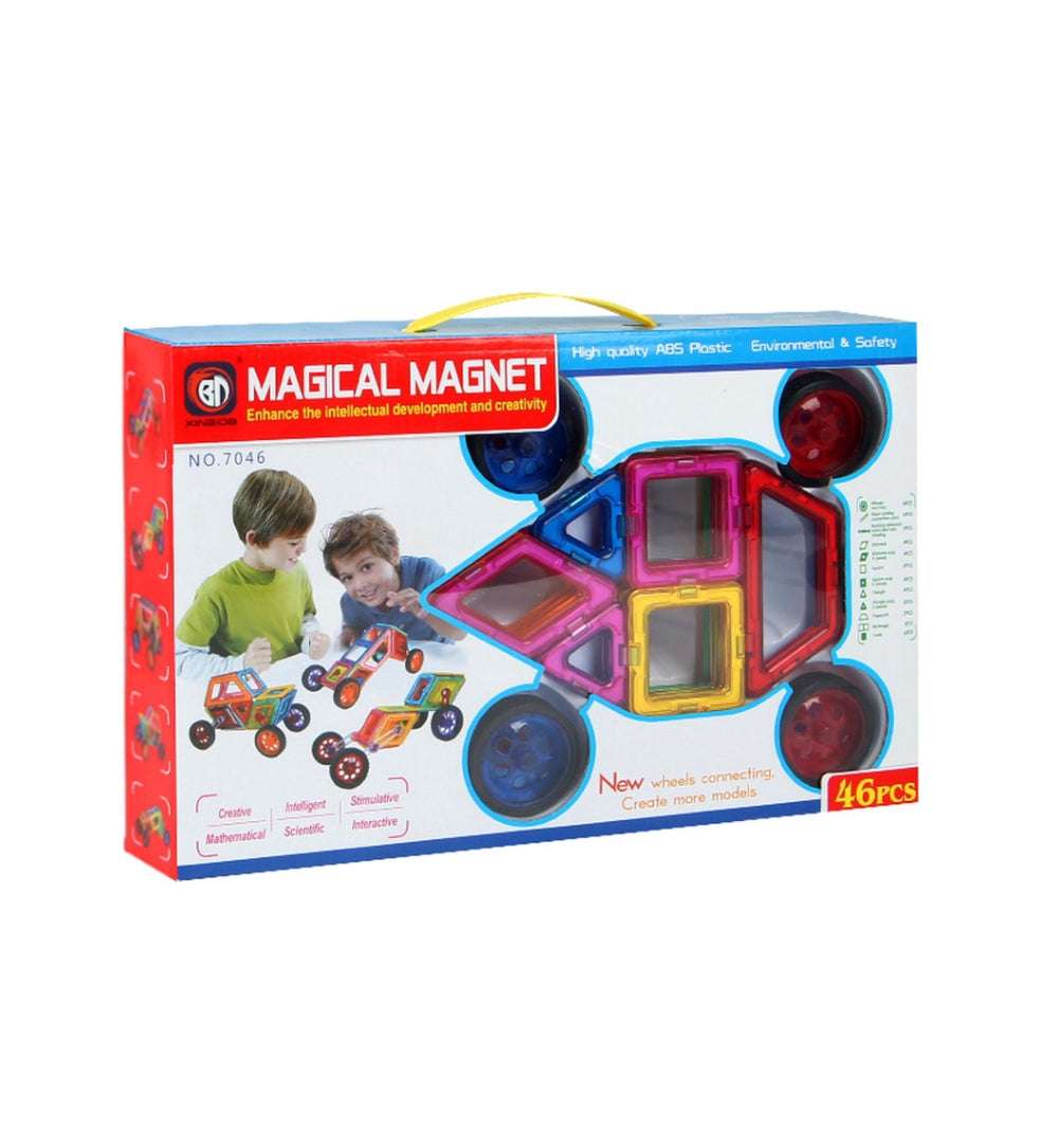 Magnetic Magnet 46 pcs-Educational magnetic building Blocks Plastic Connector Toys for Kids
