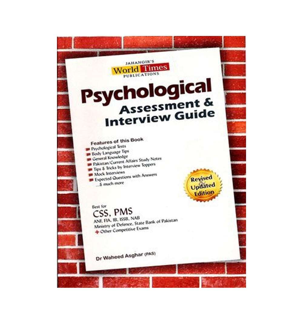 Cover shot of "Psychological Assessment & Interview Guide by Dr Waheed Asghar" β top-selling title with fast delivery options.