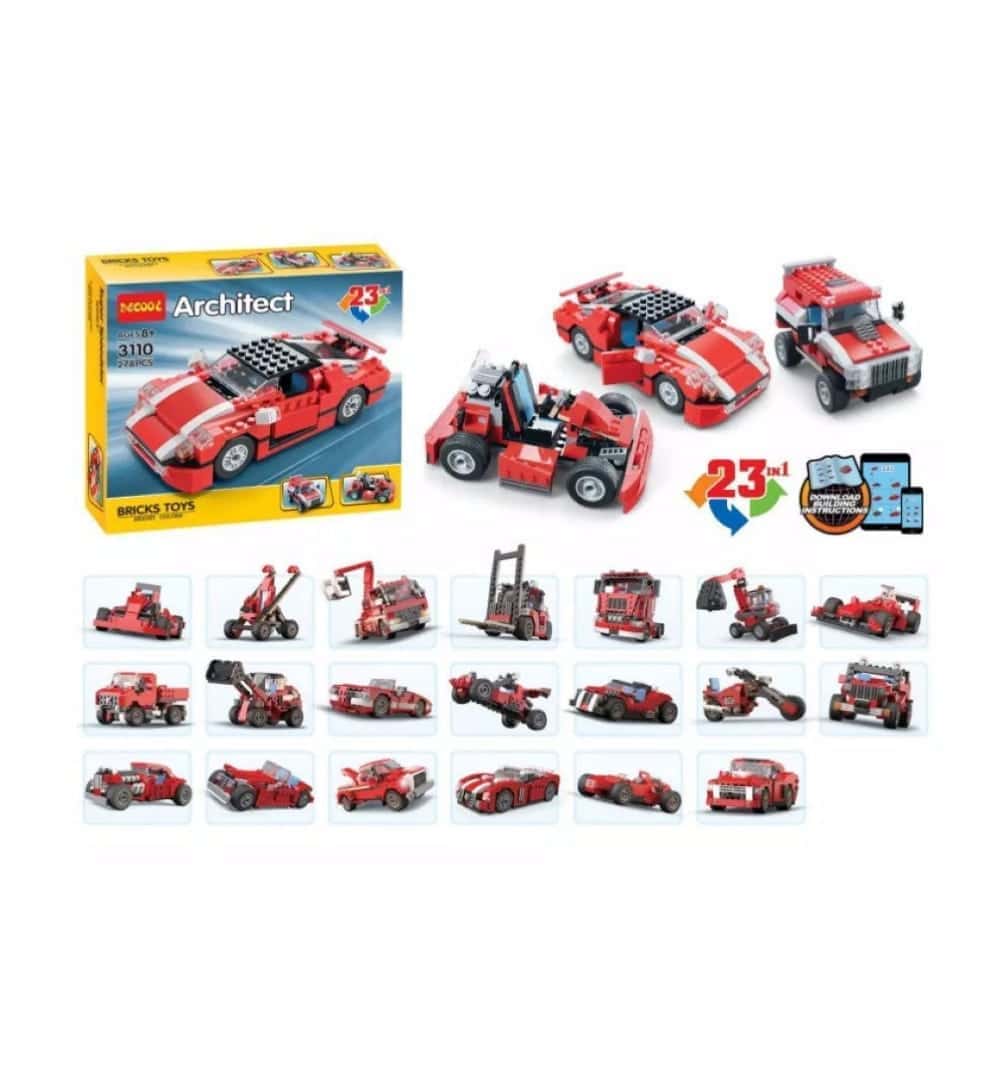 shop-decool-3110-23-in-1-creator-red-speedster-car-building-blocks-brick-with-free-delivery