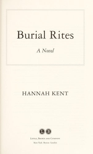 Burial Rites by Hannah Kent book cover