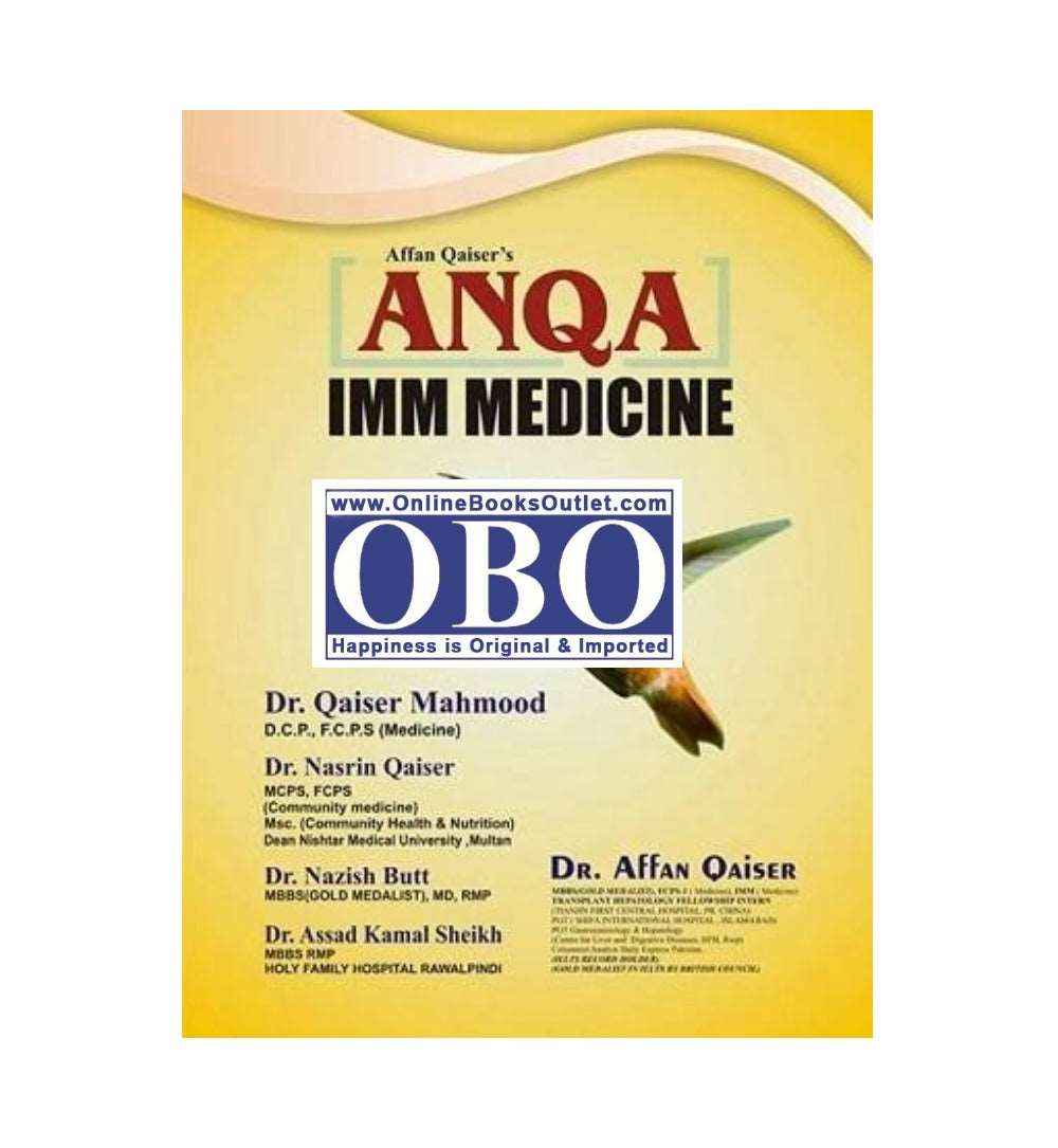 Front cover of "ANQA IMM Medicine Author(s): Dr Qaiser Mahmood, Dr Affan Qaiser" – now available with express shipping and COD.