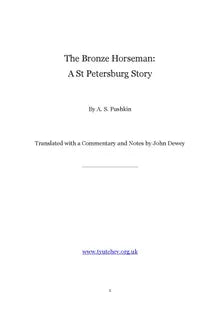 High Quality The Bronze Horseman: A St. Petersburg Story Book Photo