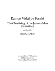 Cover of The chastising of the jealous man (Castía Gilos), translated by Ross G. Arthur – Buy Online in Pakistan
