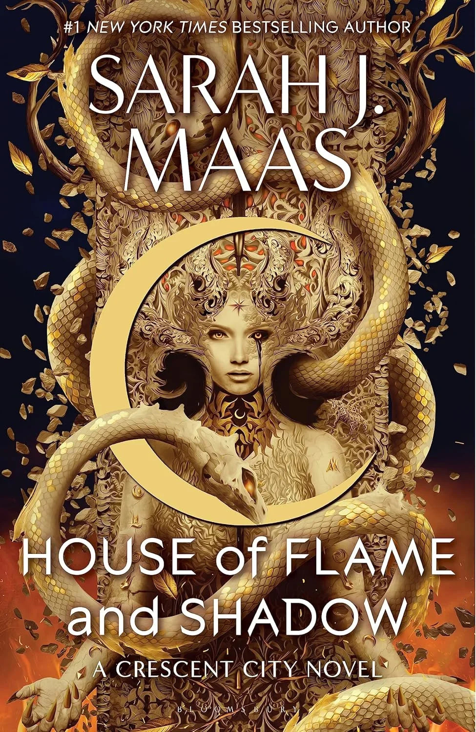 House of Flame and Shadow by Sarah J. Maas - front cover of Crescent City book 3 paperback, available in Pakistan
