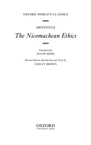 The Nicomachean Ethics by Aristotle book cover