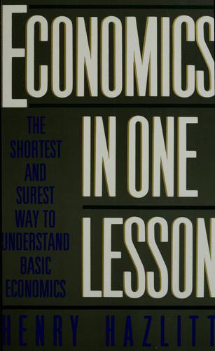 Economics in One Lesson by Henry Hazlitt book cover