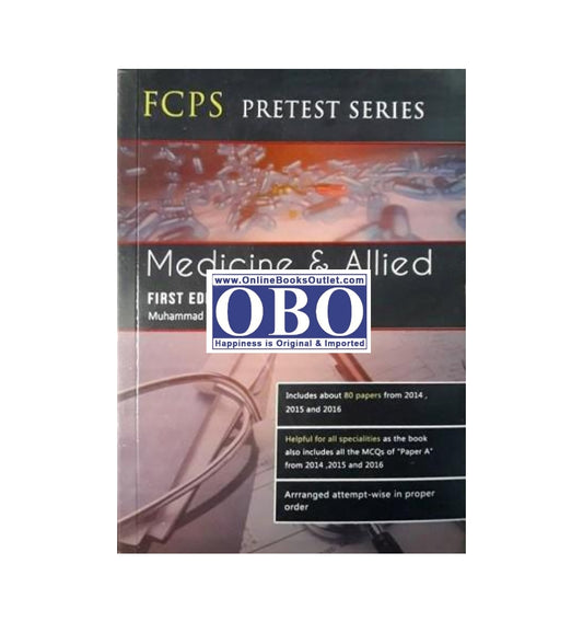 Front cover of "FCPS Pretest Series Medicine &amp; Allied Author(s): Muhammad Fawad" – now available with express shipping and COD.