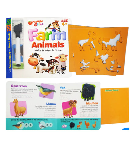 orange-slice-farm-animals-marker-with-stencils - OnlineBooksOutlet