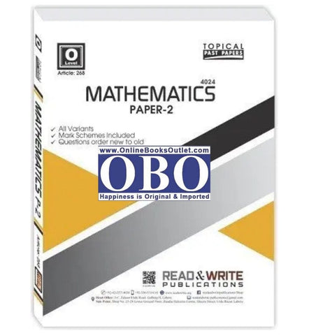 mathematics-o-level-p2-topical-past-papers-art-268 - OnlineBooksOutlet
