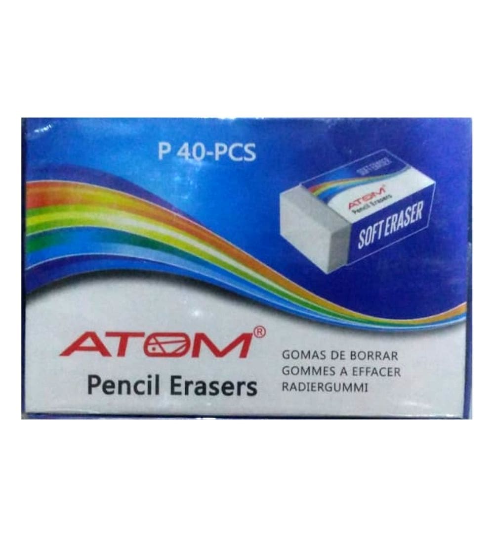 atom-pencil-eraser-p-40-pcs - OnlineBooksOutlet