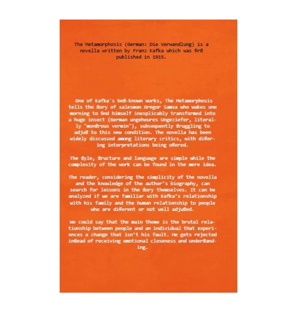 The Metamorphosis by Franz Kafka | Online Book Store Pakistan – OnlineBooksOutlet